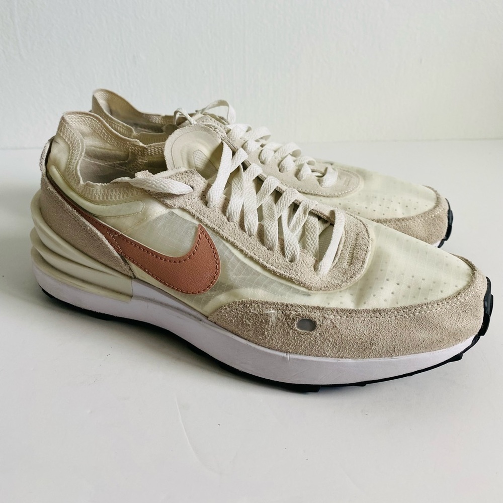 Nike Waffle one Low top Sneaker Sail Rose whisper white Size 8.5 Suede - Picture 3 of 10